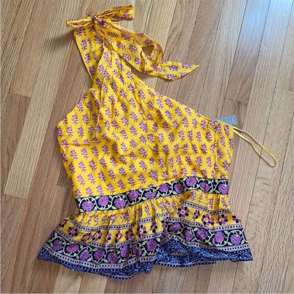 J. Crew Halter Peplum Top in Sunny Block Floral Paisley Print NWT Size Small - Picture 4 of 5